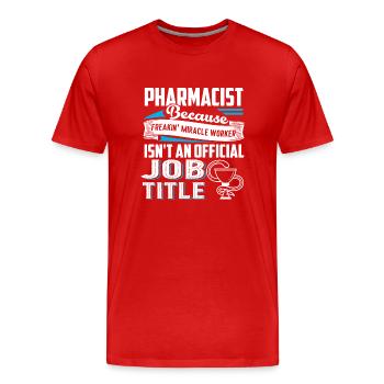 Pharmacist Pharmacist Job Title - Men's Premium Organic T-Shirt - red - Front - Damien (186cm)
