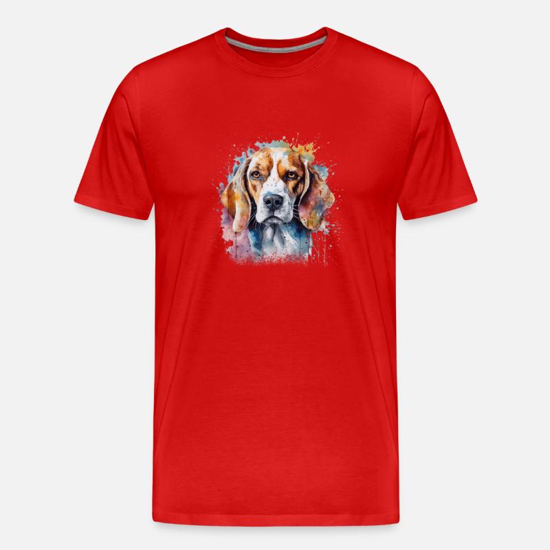 Beagle - Männer Premium Bio T-Shirt - Rot
