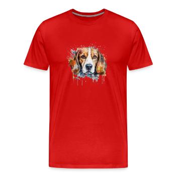 Beagle - T-shirt bio Premium Homme - rouge - Devant - Damien (186cm)
