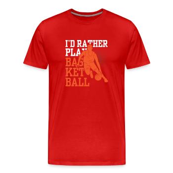 I'd rather play basketball team players - Men's Premium Organic T-Shirt - red - Front - Damien (186cm)