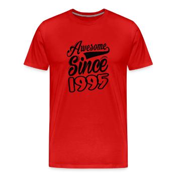Génial depuis 1995 - T-shirt bio Premium Homme - rouge - Devant - Damien (186cm)