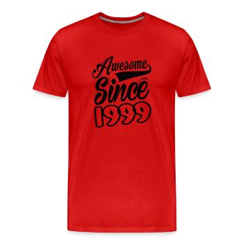 Génial depuis 1999 - T-shirt bio Premium Homme - rouge - Devant - Damien (186cm)