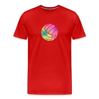 Aquarelle Volleyball Lover Fan Coach Team - T-shirt bio Premium Homme - rouge - Devant - Damien (186cm)