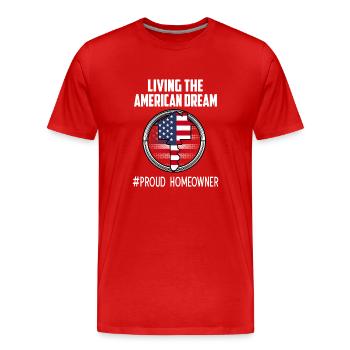 Vivre le rêve américain Fier propriétaire - T-shirt bio Premium Homme - rouge - Devant - Damien (186cm)