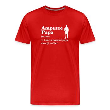 Amputated Leg Prosthesis Gift - Men's Premium Organic T-Shirt - red - Front - Damien (186cm)