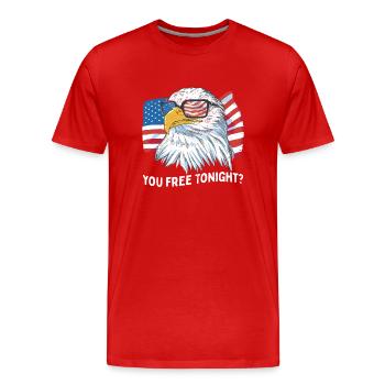 Du bist heute Abend frei Weißkopfseeadler Amerika - Männer Premium Bio T-Shirt - Rot - Vorne - Damien (186cm)