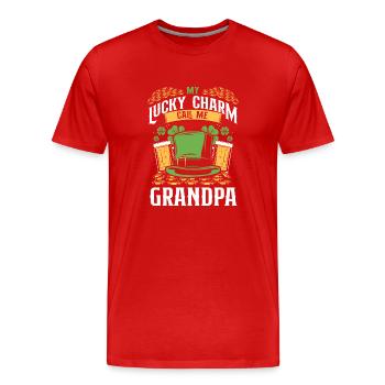 Good luck charms, call me grandpa - Men's Premium Organic T-Shirt - red - Front - Damien (186cm)