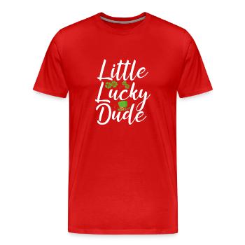 Kleiner Glücklicher Kerl - Männer Premium Bio T-Shirt - Rot - Vorne - Damien (186cm)