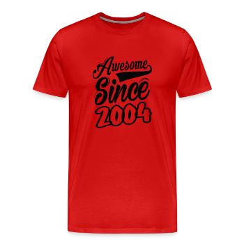 Génial depuis 2004 - T-shirt bio Premium Homme - rouge - Devant - Damien (186cm)