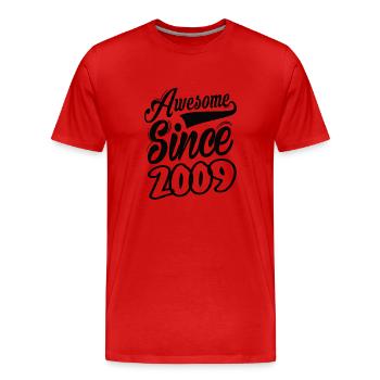 Génial depuis 2009 - T-shirt bio Premium Homme - rouge - Devant - Damien (186cm)