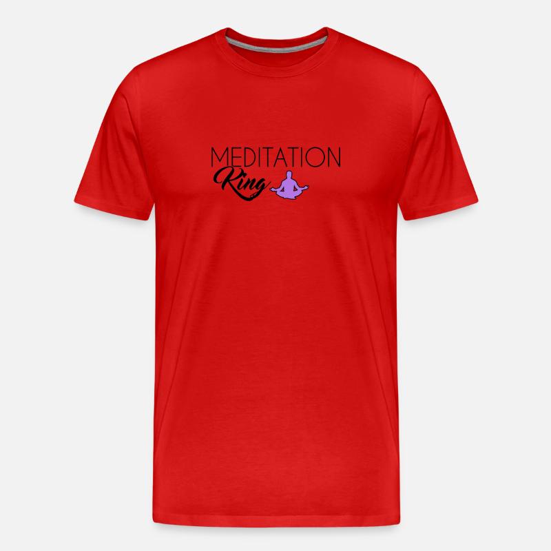 Meditation King - Männer Premium Bio T-Shirt - Rot