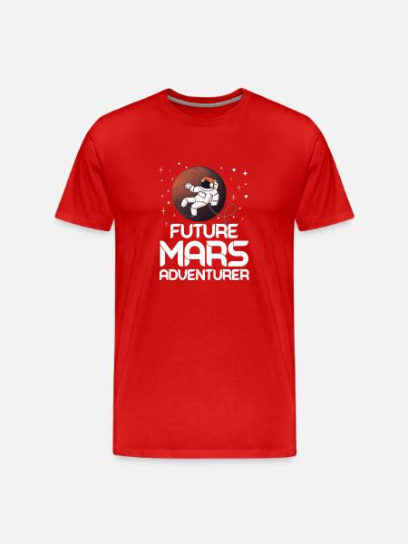 Future Mars Adventurer Astronaut Planet - Men's Premium Organic T-Shirt - red