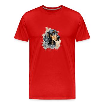 Black and Tan Coonhound - Men's Premium Organic T-Shirt - red - Front - Damien (186cm)
