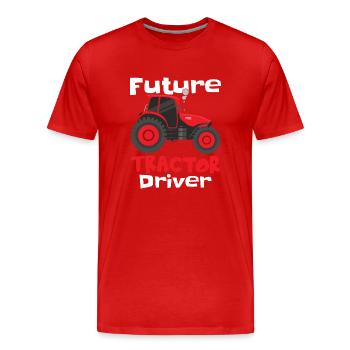 Futur conducteur de tracteur - T-shirt bio Premium Homme - rouge - Devant - Damien (186cm)