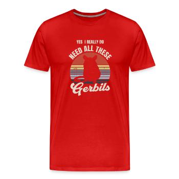 Gerbil - Men's Premium Organic T-Shirt - red - Front - Damien (186cm)