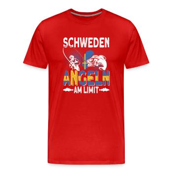 Schweden Angeln Am Limit - Angler Urlaub Schweden - Männer Premium Bio T-Shirt - Rot - Vorne - Damien (186cm)