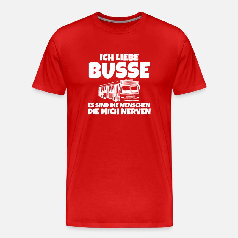 Busfahrer Bus - Männer Premium Bio T-Shirt - Rot
