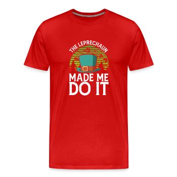 Der Kobold Hat Mich Dazu Gebracht - Männer Premium Bio T-Shirt - Rot - Vorne - Damien (186cm)