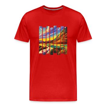 Randonnée en montagne Randonneurs en montagne Randonnées en montagne - T-shirt bio Premium Homme - rouge - Devant - Damien (186cm)