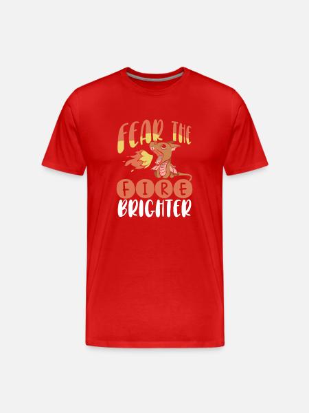Fürchte Das Drachenfeuer Heller - Männer Premium Bio T-Shirt - Rot