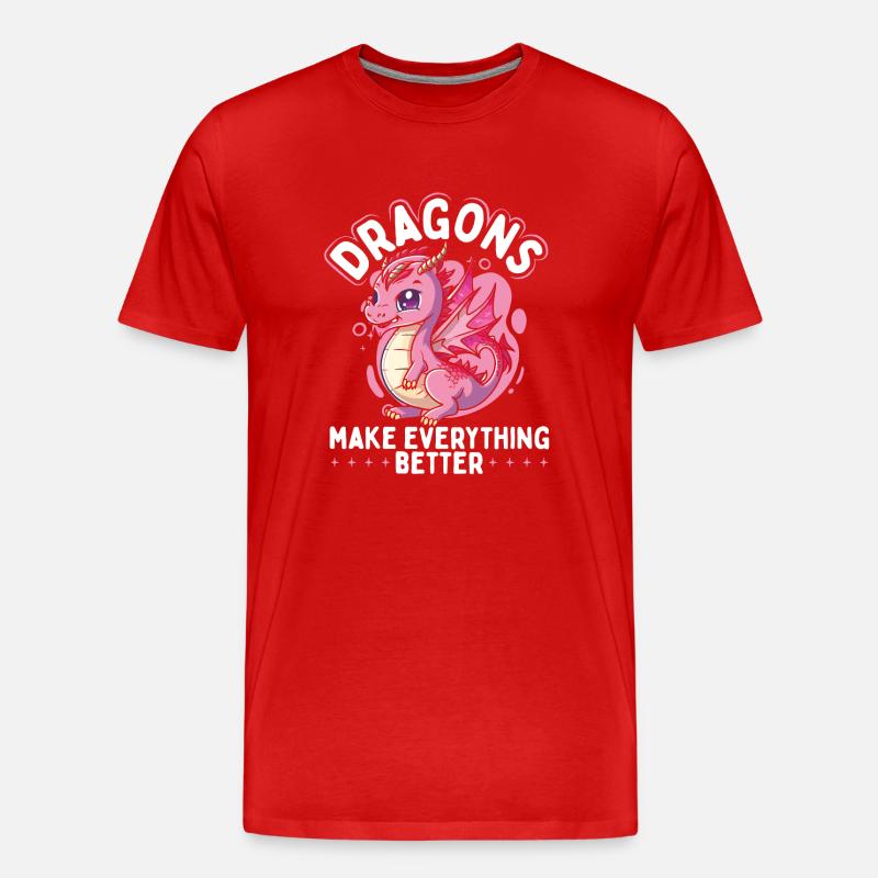 Dragons make everything better - Men's Premium Organic T-Shirt - red