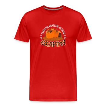 Dankbar Dankbar Gesegnet Grammy Kürbis - Männer Premium Bio T-Shirt - Rot - Vorne - Damien (186cm)