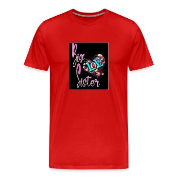 GROSSE SCHWESTER,T-SHIRT - Männer Premium Bio T-Shirt - Rot - Vorne - Damien (186cm)