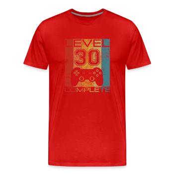 30 Birthday Gamer Niveau 30 Vintage complet - T-shirt bio Premium Homme - rouge - Devant - Damien (186cm)