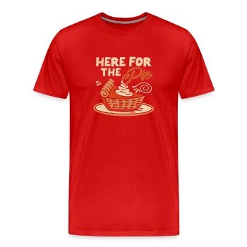 Hier für die Torte Happy Thanksgiving Kürbis - Männer Premium Bio T-Shirt - Rot - Vorne - Damien (186cm)