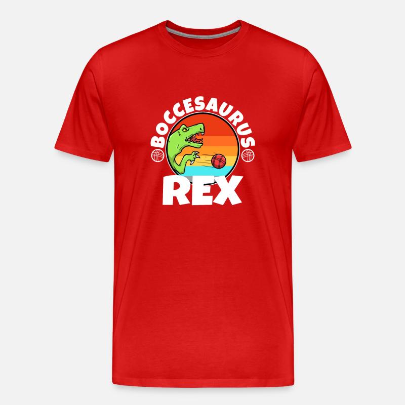 Boccesaurus Rex - Männer Premium Bio T-Shirt - Rot