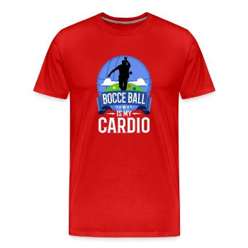 Bocce is my cardio - Men's Premium Organic T-Shirt - red - Front - Damien (186cm)