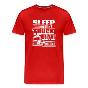Truck Driver Sleep With Truck Driver - Men's Premium Organic T-Shirt - red - Front - Damien (186cm)