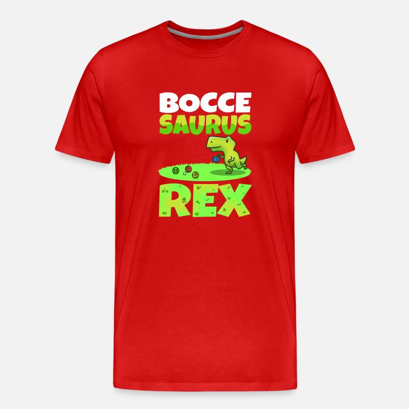 Boccesaurus Rex - Männer Premium Bio T-Shirt - Rot