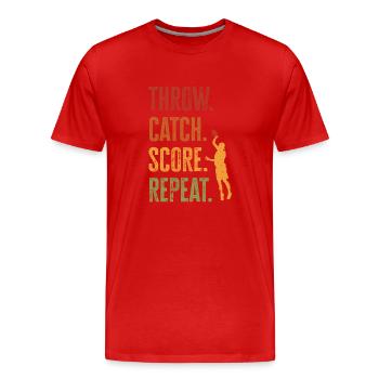 Disque de lancer de frisbee ultime - T-shirt bio Premium Homme - rouge - Devant - Damien (186cm)