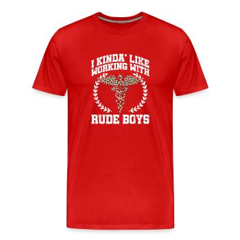 Gefängniskrankenpflege-design Für - Men's Premium Organic T-Shirt - red - Front - Damien (186cm)