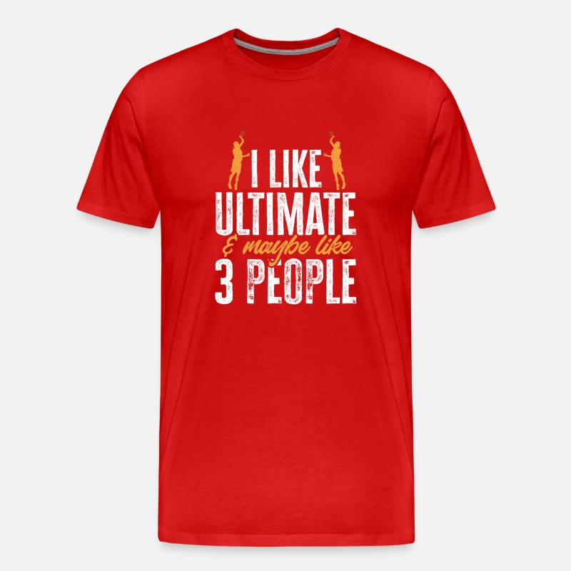 Ultimate Frisbee Wurfscheibe - Männer Premium Bio T-Shirt - Rot