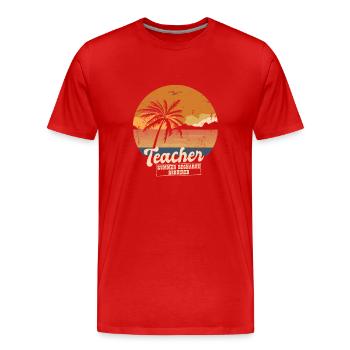 Funny Last Day Of School Teacher Summer Recharge - Men's Premium Organic T-Shirt - red - Front - Damien (186cm)