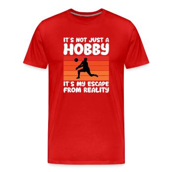 Es Ist Nicht Nur Ein Hobby Es Ist Meine Flucht - Männer Premium Bio T-Shirt - Rot - Vorne - Damien (186cm)