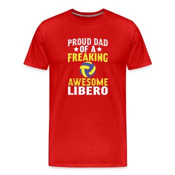 Fier papa d’un sacré bon libéro - T-shirt bio Premium Homme - rouge - Devant - Damien (186cm)