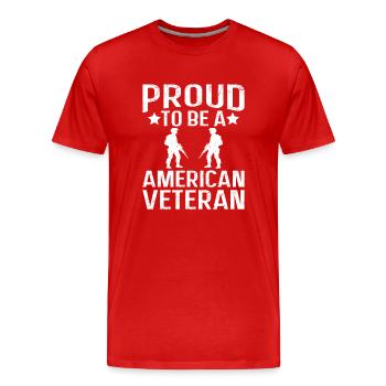 Stolz Ein Amerikanischer Veteran Zu Sein - Männer Premium Bio T-Shirt - Rot - Vorne - Damien (186cm)