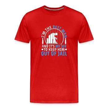 Im the best man - Men's Premium Organic T-Shirt - red - Front - Damien (186cm)