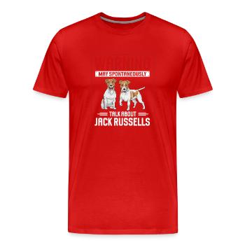 Jack Russell Terrier - T-shirt bio Premium Homme - rouge - Devant - Damien (186cm)
