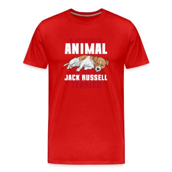 Jack Russell Terrier - T-shirt bio Premium Homme - rouge - Devant - Damien (186cm)