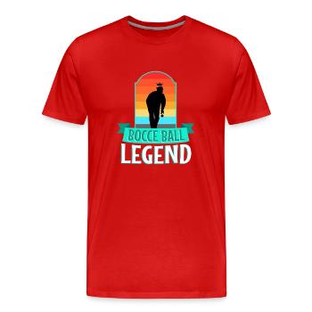 Légende de la pétanque - T-shirt bio Premium Homme - rouge - Devant - Damien (186cm)