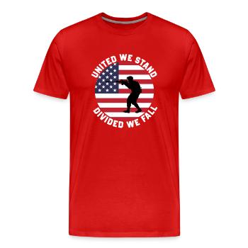 Vereint Stehen Wir Geteilt Fallen Wir - Männer Premium Bio T-Shirt - Rot - Vorne - Damien (186cm)