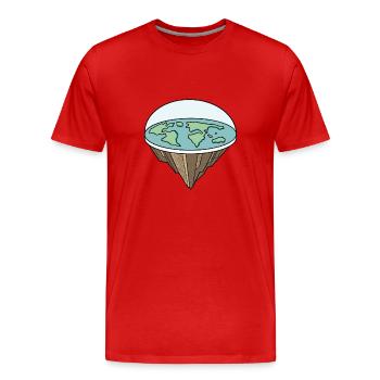 Théorie de la Terre plate Terre plate Armée de la Terre plate Terre - T-shirt bio Premium Homme - rouge - Devant - Damien (186cm)