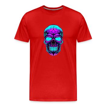 Gothic Skull Fashion: Entfessle deine dunkle Seite mit - Männer Premium Bio T-Shirt - Rot - Vorne - Damien (186cm)