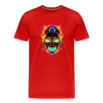 Edgy et alternatif: Crâne gothique - T-shirt bio Premium Homme - rouge - Devant - Damien (186cm)