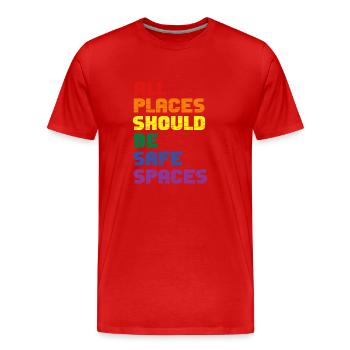 Alle Orte sollten sichere Orte sein Gay Pride Verbündeter - Männer Premium Bio T-Shirt - Rot - Vorne - Damien (186cm)