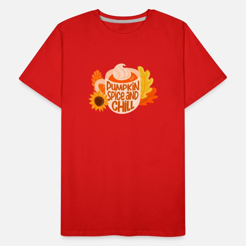 Pumpkin Spice And Chill Cute Fall Latte Mug Coffee Men's Premium Organic T-Shirt